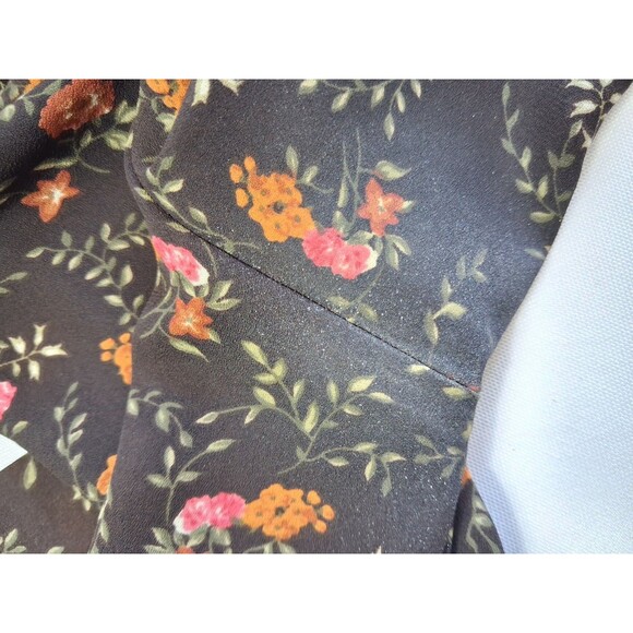 Pleione Womens Small Blouse 3/4 Sleeve Multi-color Floral Round Neck Polyester - Picture 14 of 14